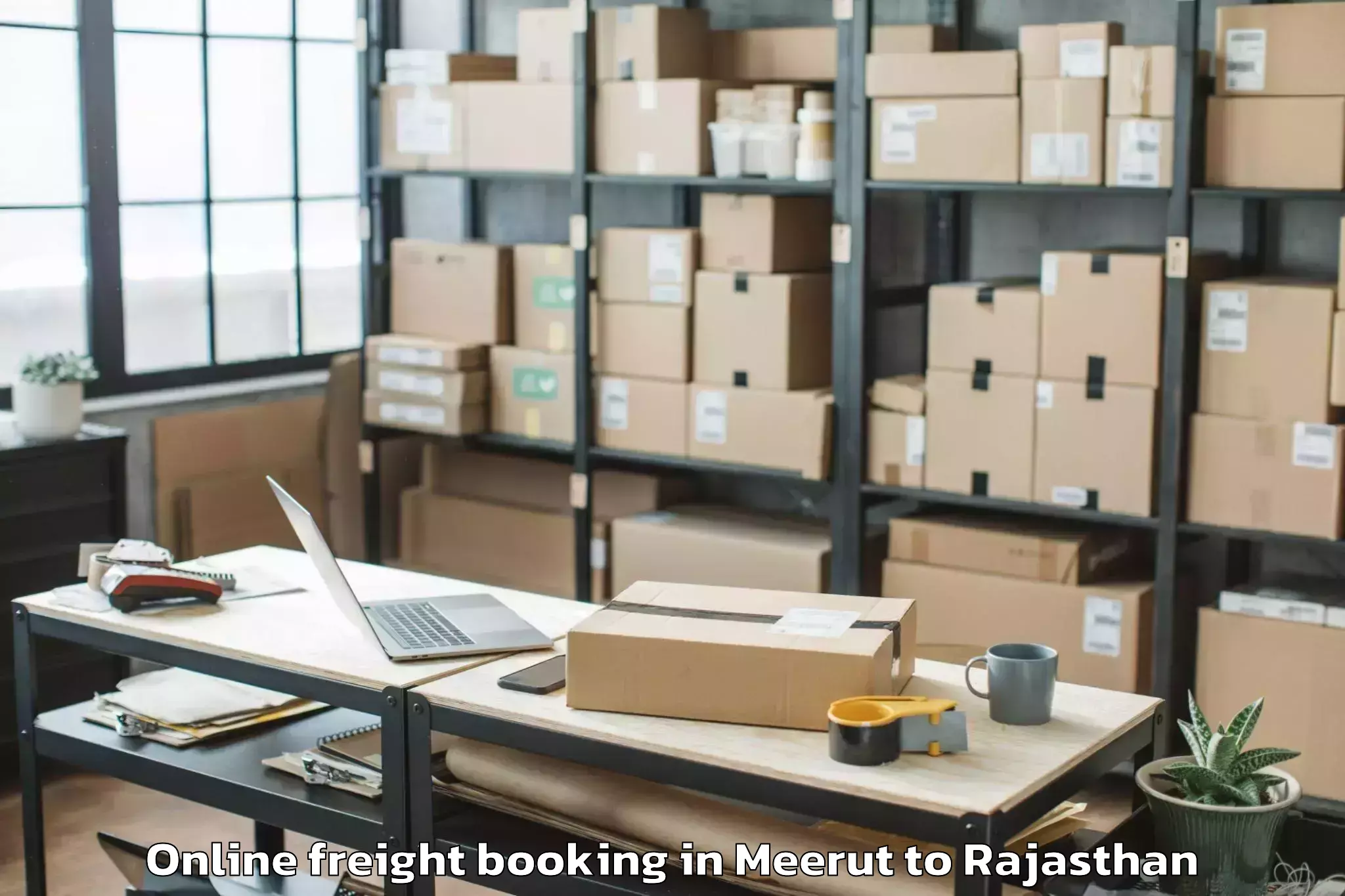 Easy Meerut to Jaypur Online Freight Booking Booking